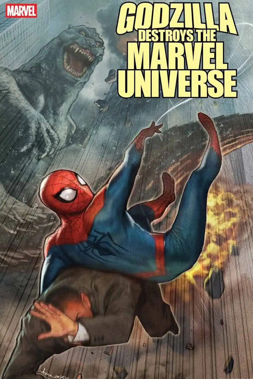 Godzilla détruit l'univers Marvel