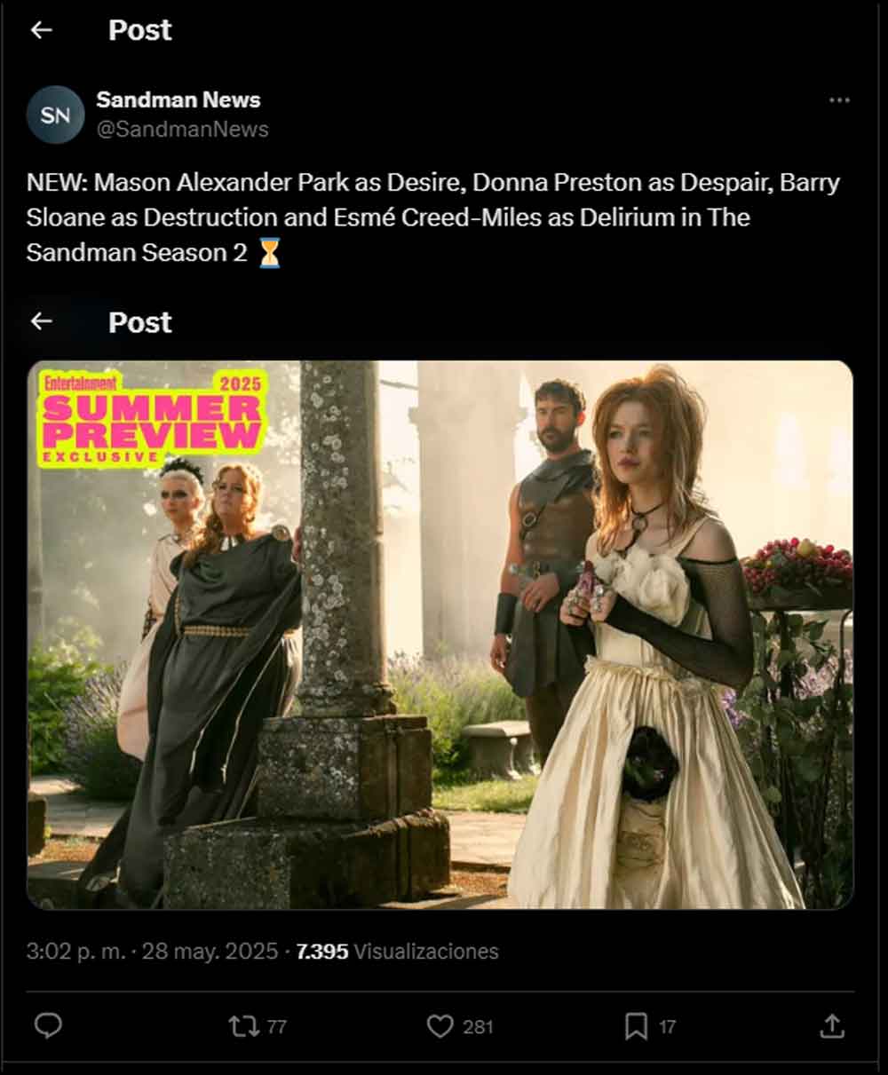 Première image des nouveaux personnages de la saison 2 de Sandman