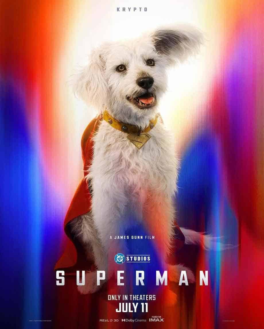 Superman partage 6 affiches des principaux héros de Krypto