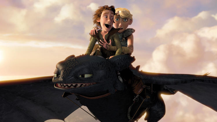 Hippo et Astrid volant à Chimuelo dans `` How To Train Your Dragon '' (2010) (Image: DreamWorks)