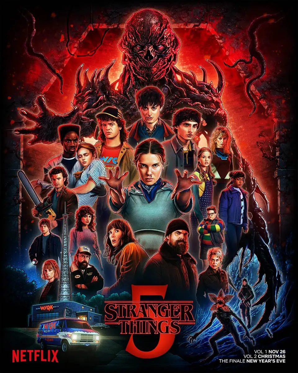 Affiche illustrée de « Stranger Things » (image : Netflix)