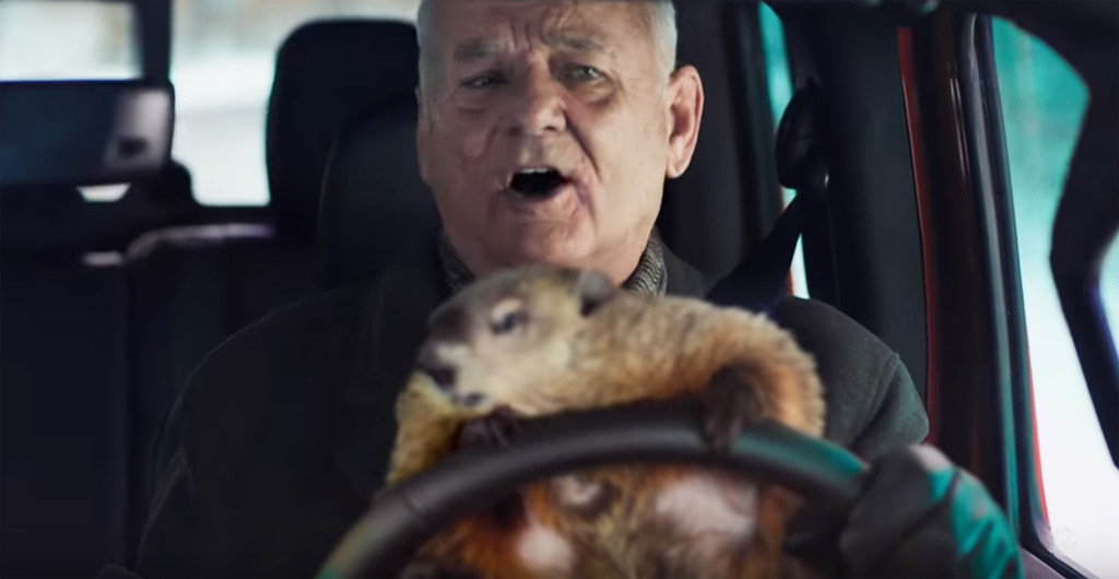 Bill Murray dans le rôle de Phil Connors dans la publicité Jeep