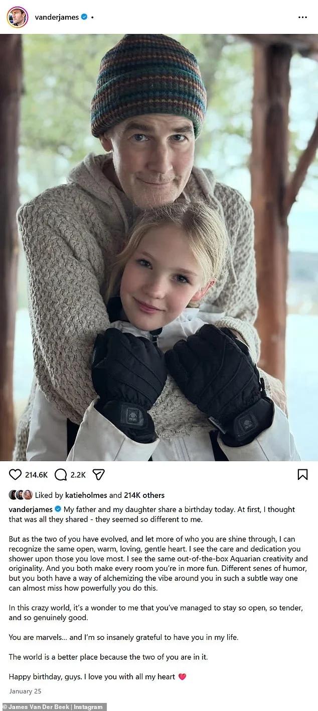 La dernière publication Instagram de James Van Der Beek