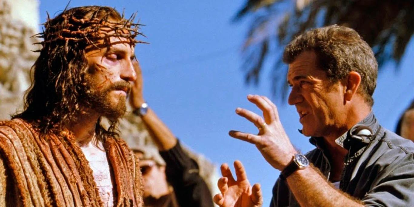 Jim Caviezel et Mel Gibson sur le tournage de