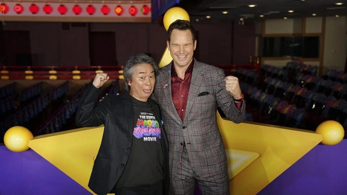 Shigeru Miyamoto et Chris Pratt à la première de Super Mario Galaxy : Le Film au Japon (Photo : Tomohiro Ohsumi/Getty Images)