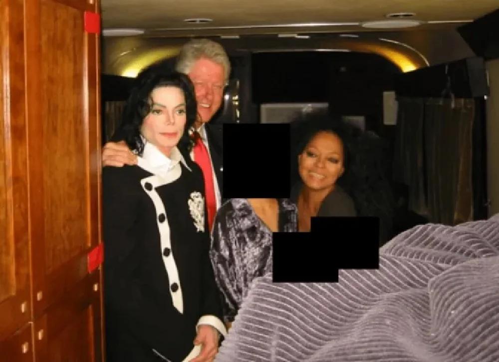 Michael Jackson, Bill Clinton et Diana Ross (image : ministère de la Justice) (via Variety)