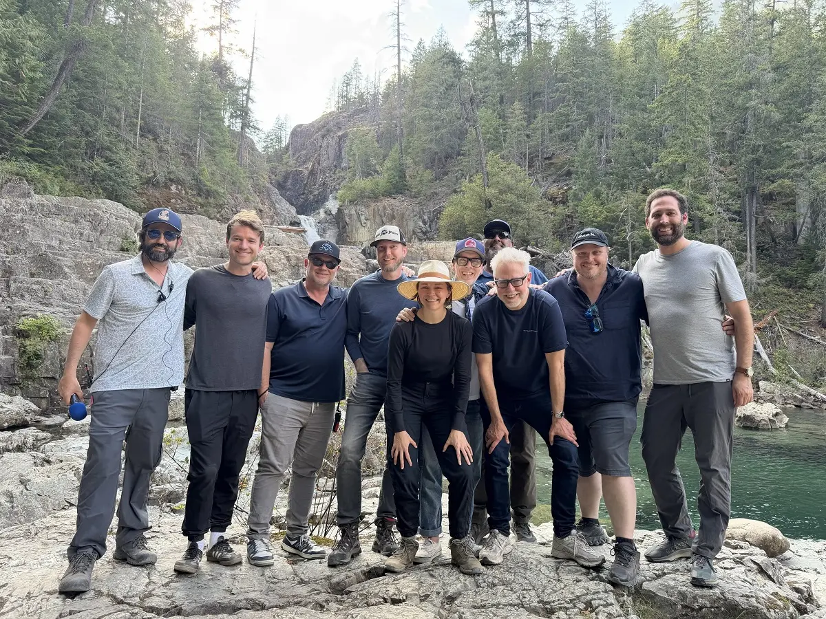 Photographie partagée par James Gunn pour célébrer la fin du tournage de