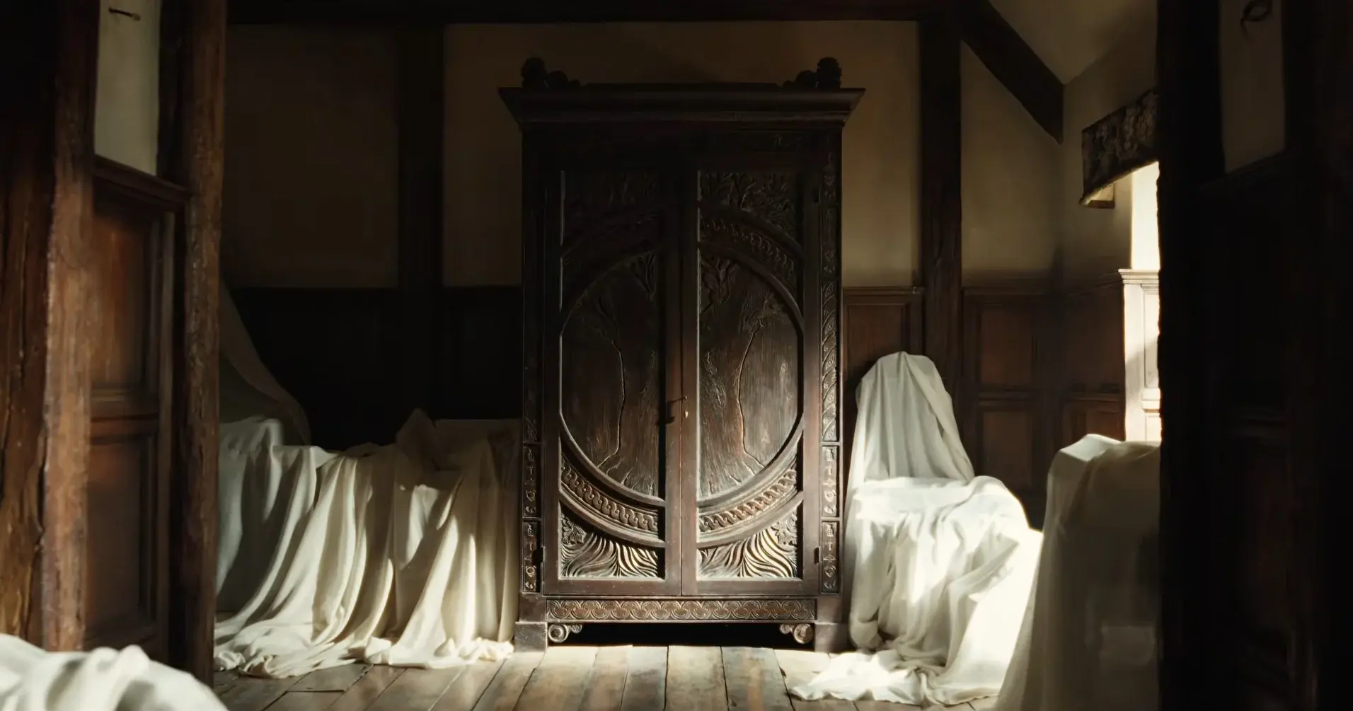 La garde-robe dans 'The Magician's Nephew' (image : Netflix)
