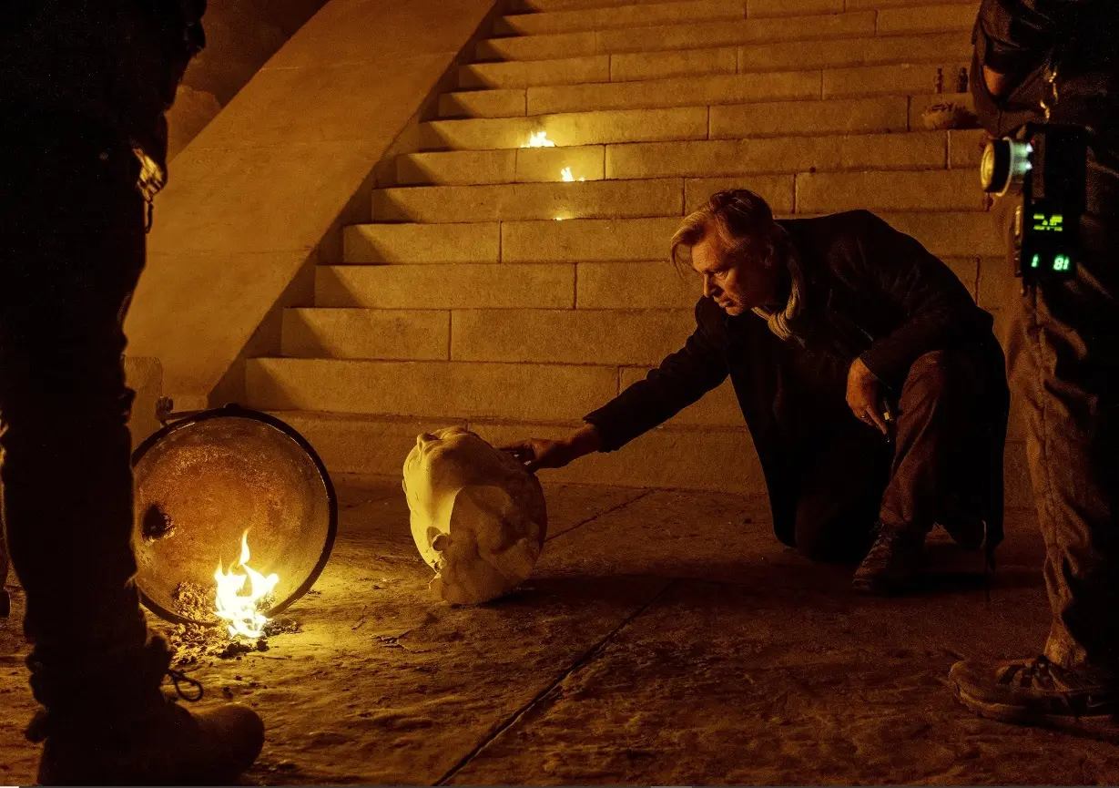 Christopher Nolan sur le tournage de